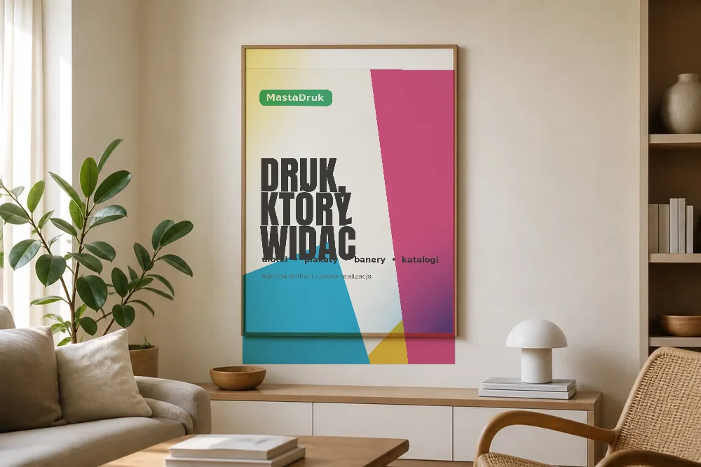 Plakat w ramie na ścianie